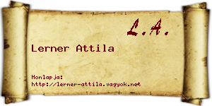 Lerner Attila névjegykártya